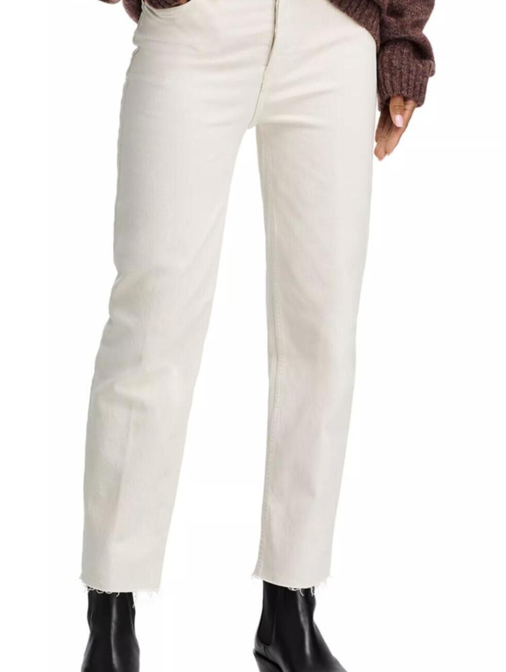 re/done Vintage White 70s Stovepipe High Rise Straight Ankle Jeans  - Size - 32